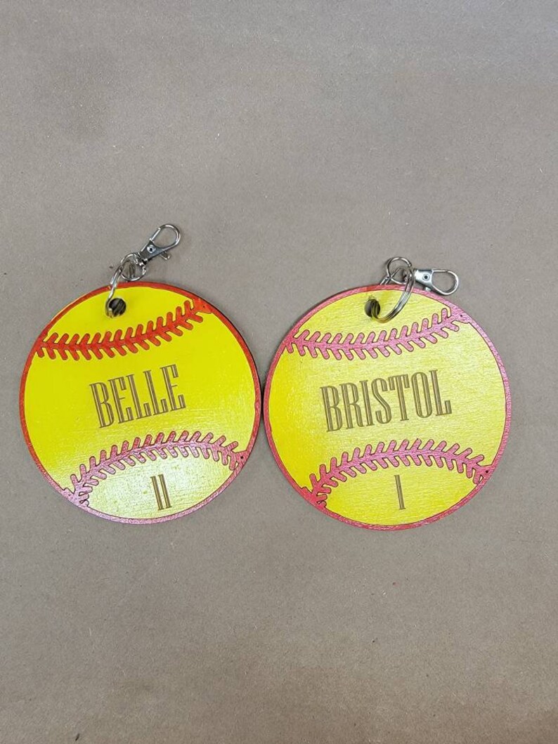 Softball Keychain SVG File Cut File Laser Cut File Etsy