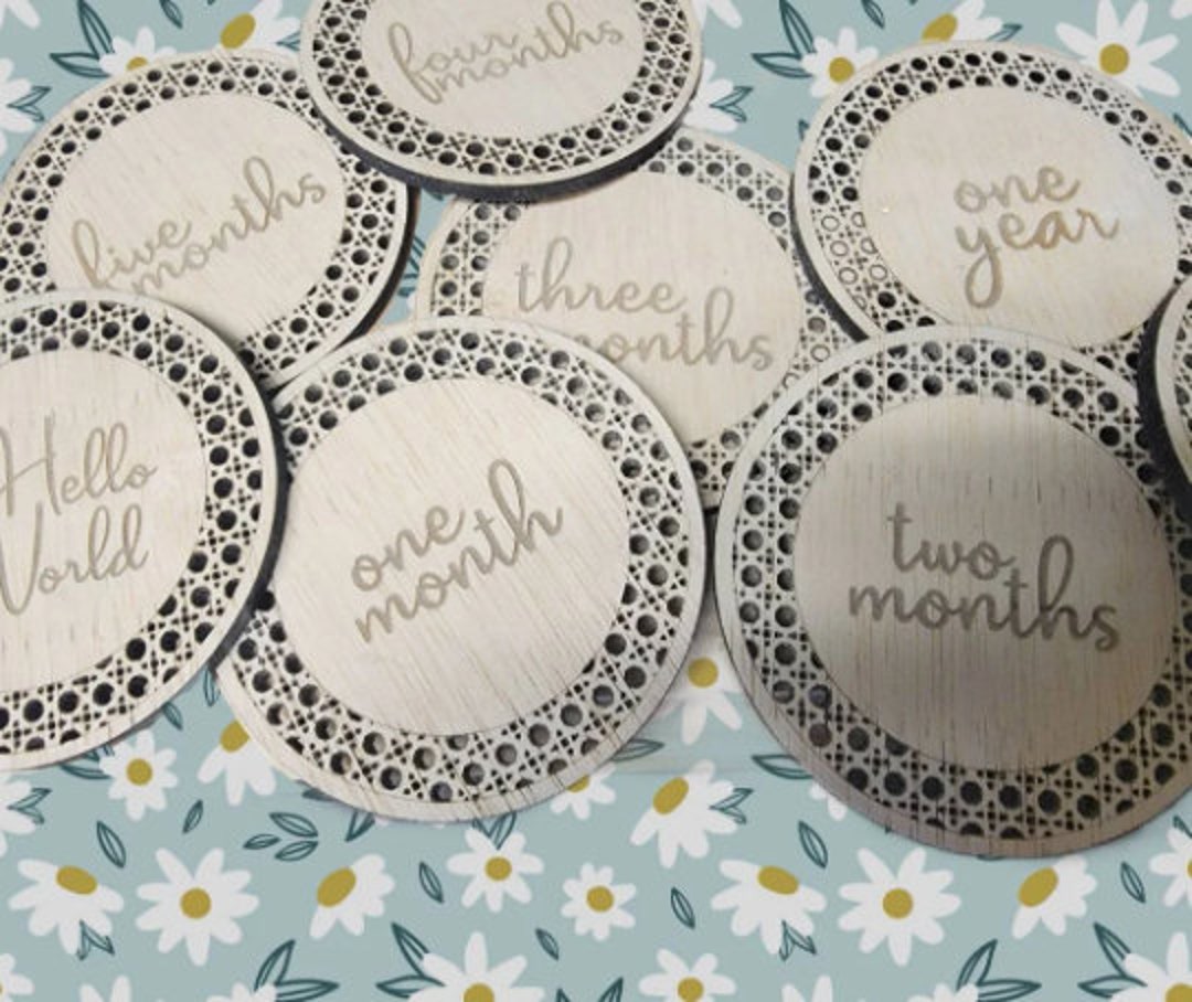 Rattan Milestones Digital File Baby Milestone SVG Laser Cut File - Etsy