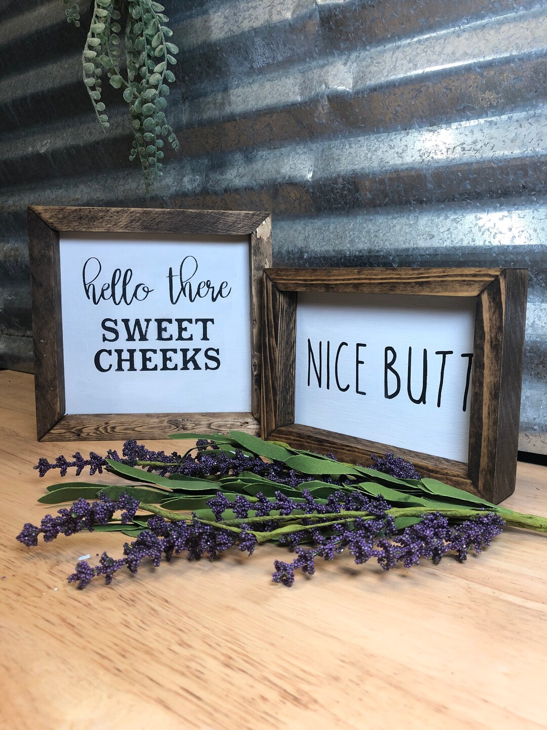 Farmhouse Bathroom Signs Hello There Sweet Cheeks Nice Butt How We Roll ...
