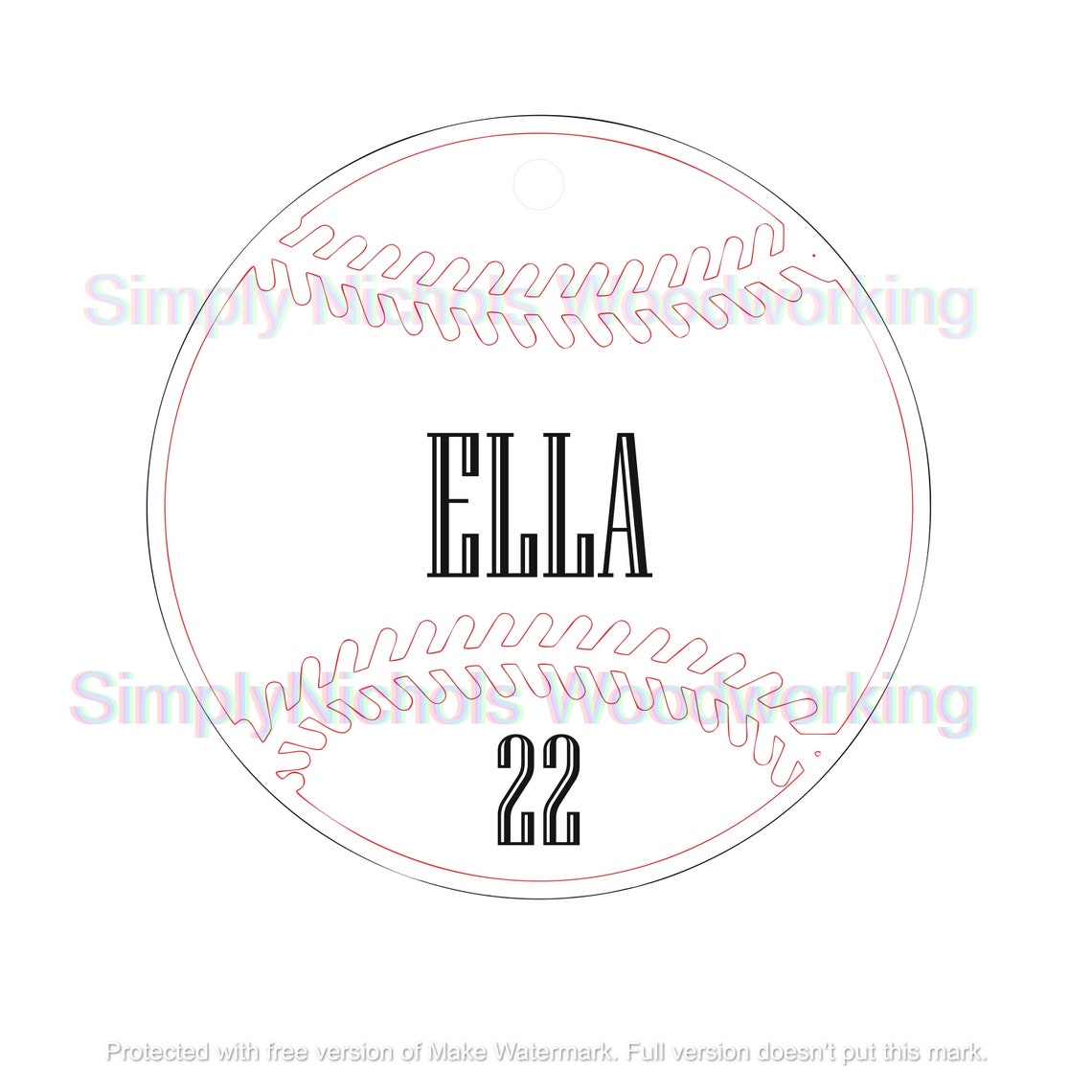 Softball Keychain SVG File Cut File Laser Cut File Etsy