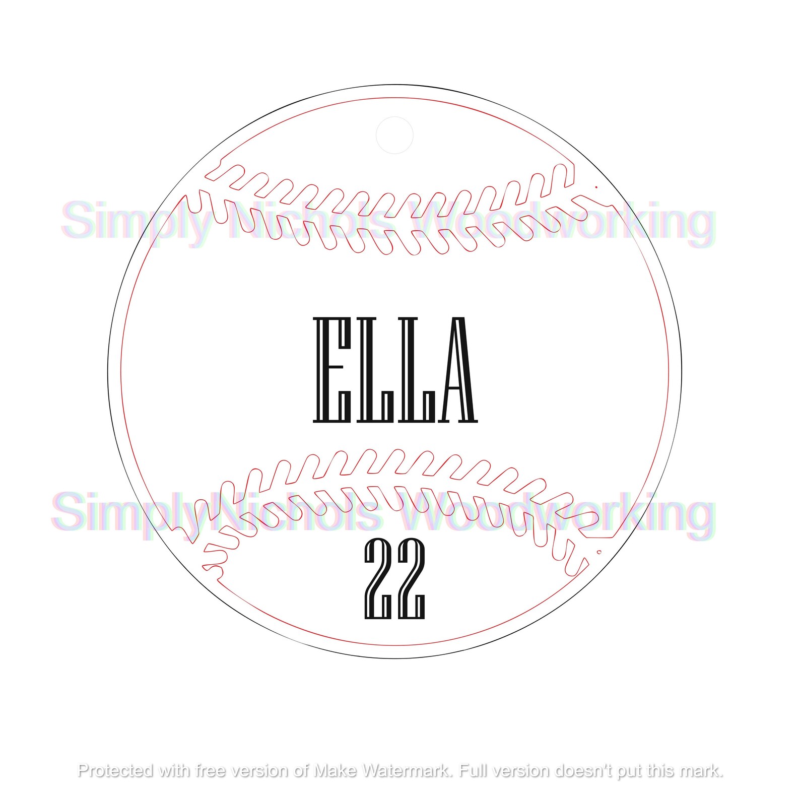 Softball Keychain SVG File Cut File Laser Cut File Etsy