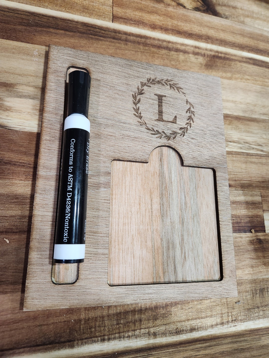 Monogram Post It Note Holder With Pen Slot Etsy