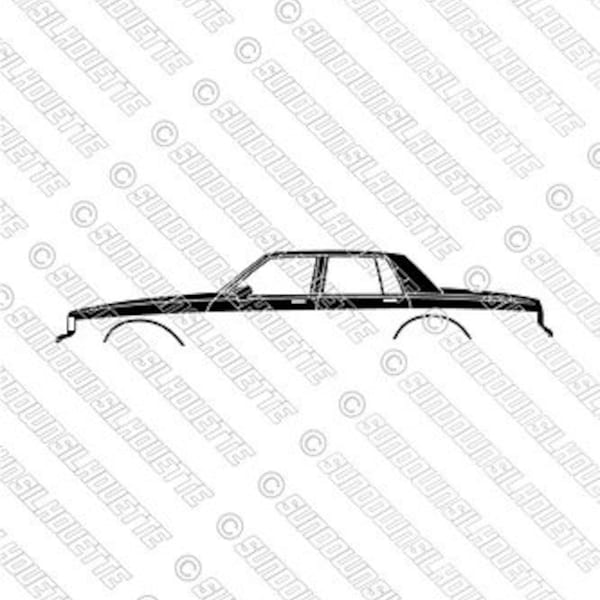 Digital Download car silhouette vector for Chevrolet Caprice 3rd gen sedan 1977-1990 EPS | SVG | Ai | Png