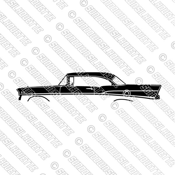 Digital Download vector graphic - 1957 Chevrolet Bel Air 2-door hardtop EPS | SVG | Ai | PNG