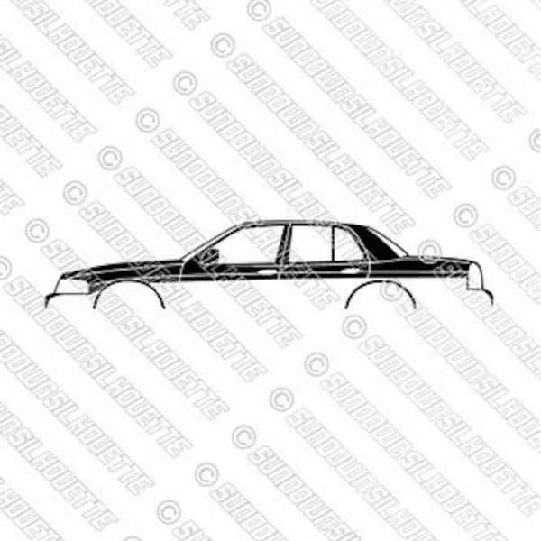 Digital Download car silhouette vector - Ford Crown Victoria 2nd gen EPS | SVG | Ai | PNG