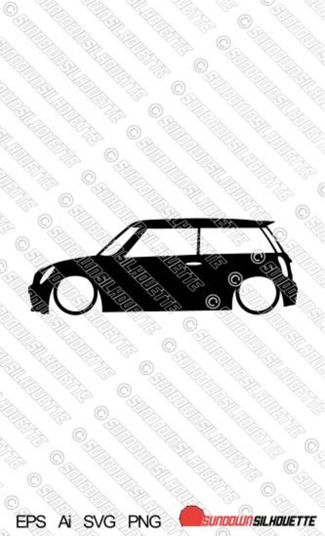 Digital Download Car Silhouette Vector Lowered Mini Cooper S R53 EPS ...