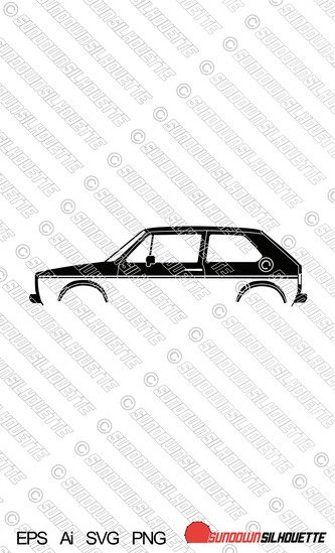 Digital Download Vector Graphic VW Mk1 Golf 3-door / Rabbit EPS SVG Ai ...
