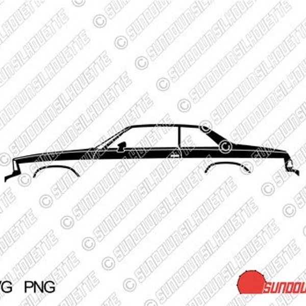 Digitaler Download Auto Silhouette Vektor für Chevrolet Malibu Coupe G-Body 4th gen EPS | SVG | Ai | Png