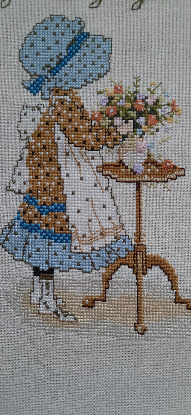 Embroidery Holly Hobbie handmade vintage needlework image 3