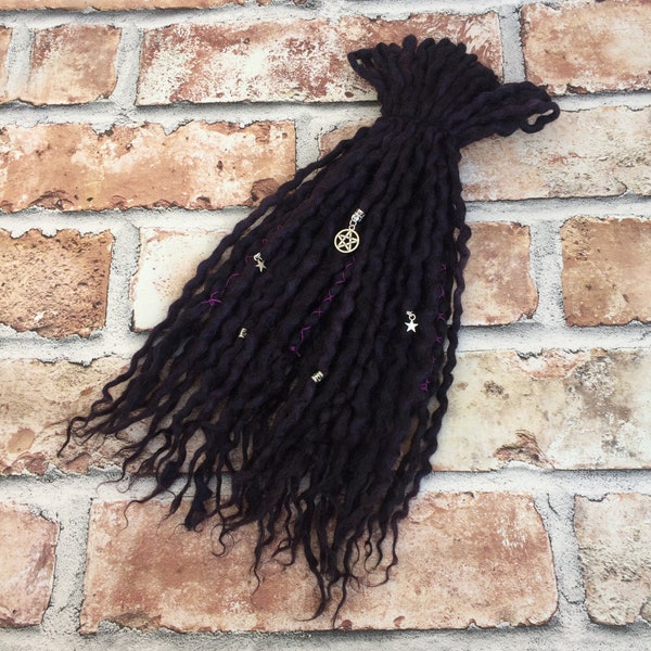 Custom - Black Double Ended Wool Dreadlocks