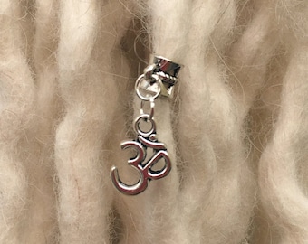 Tibetan Silver Om Dread Bead, Dreadlock Charm, Dread Jewellery, Dreadlocs, Boho, Gypsy, Pirate, Hair beads,