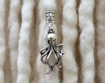 Tibetan Silver Octopus Dread Bead - Dreadlock Charm - Dread Jewellery