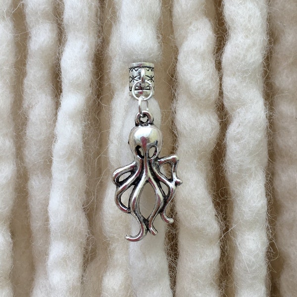 Tibetan Silver Octopus Dread Bead - Dreadlock Charm - Dread Jewellery