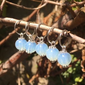 5 Opalite Gemstone Hair Rings - Dreadlock Beads