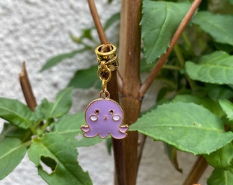 Little Purple Octopus Dreadlock Bead, Dread Charm