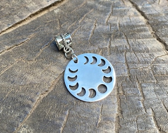 Tibetan Silver Moon Phases Dreadlock Bead, Dreadlock Jewellery