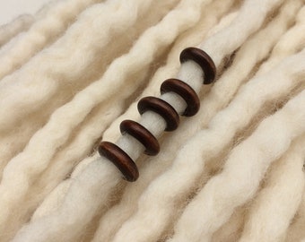 50 Wooden Dreadlock Ring Beads - Dread Beads