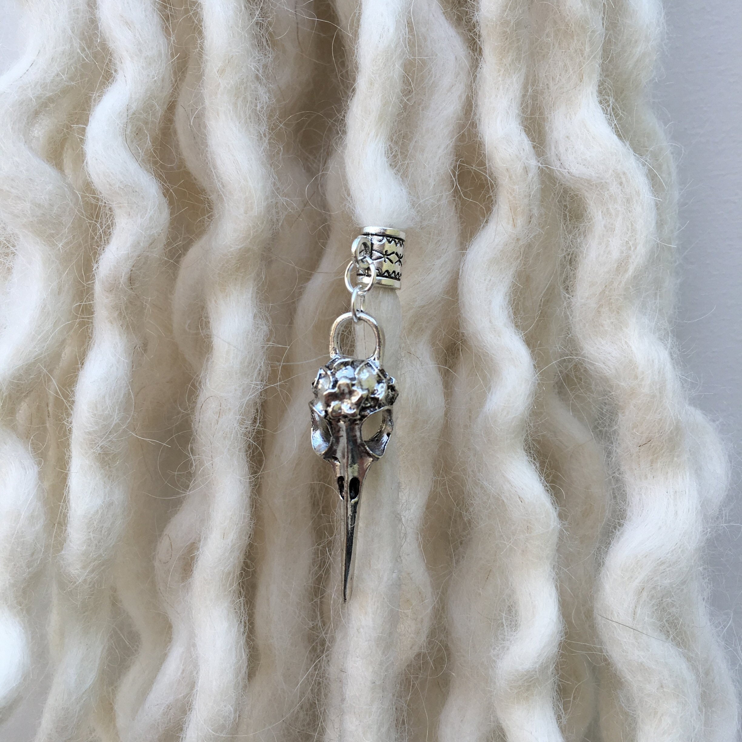 Ornate Bird Skull Dreadlock Bead, Dread Jewellery, Dreadlocs, Boho, G…