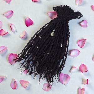 SE (loop) Natural Wool Dreadlocks Black Hair accessories - custom lengths and quantity