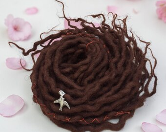 SE Natural Wool Dreadlocks Brown Hair accessories - custom lengths and quantity