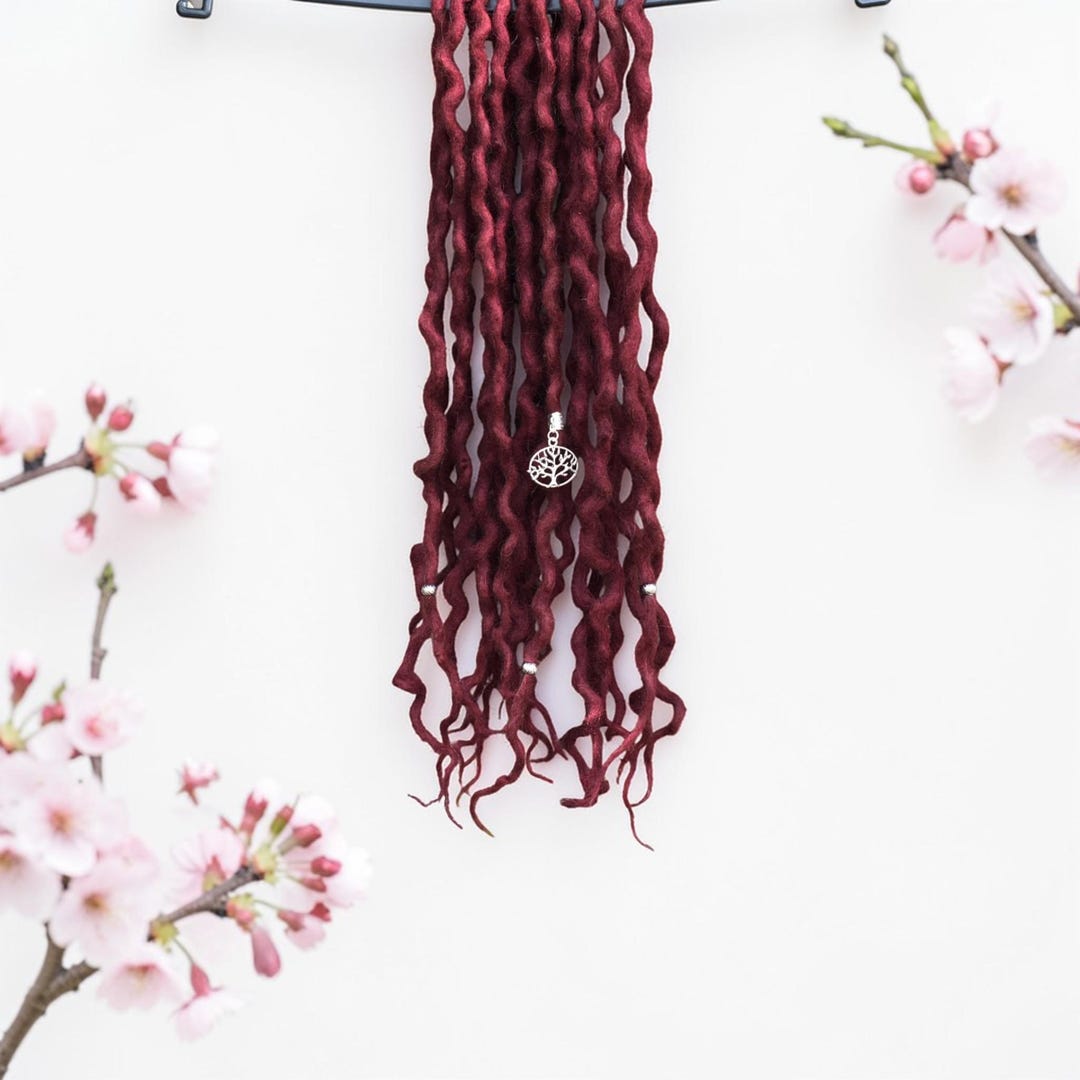 Prima R Dread Meroon Color SE Natural Wool Dreadlocks Maroon Hair Accessories - Custom Lengths and ...