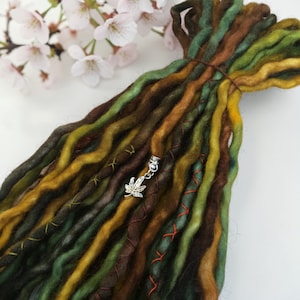 DE Natuurlijke wollen dreadlocks Herfsttinten Haaraccessoires - aangepaste lengtes en hoeveelheid