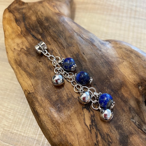 Perle d'effroi en lapis lazuli, grelots de fées, pierres précieuses, breloques dreadlocks, bijoux d'effroi