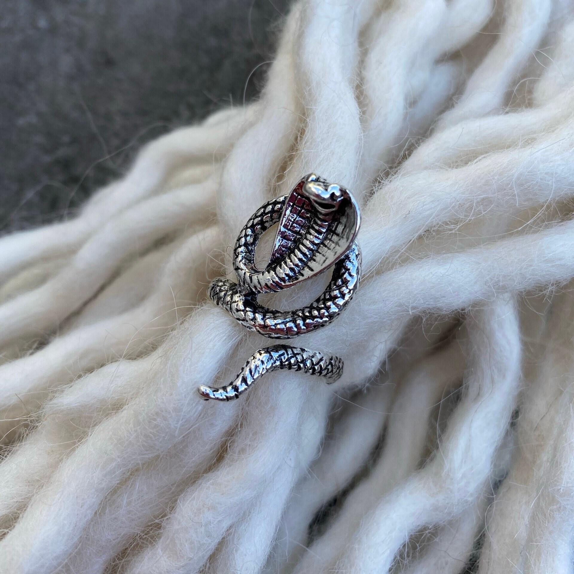 1 Large Snake Dreadlock Bead - 19mm Hole - Braid Bead - Beard Bead