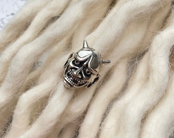 1 Stainless Steel Devil Dreadlock Bead - 6mm Hole - Braid Bead - Beard Bead