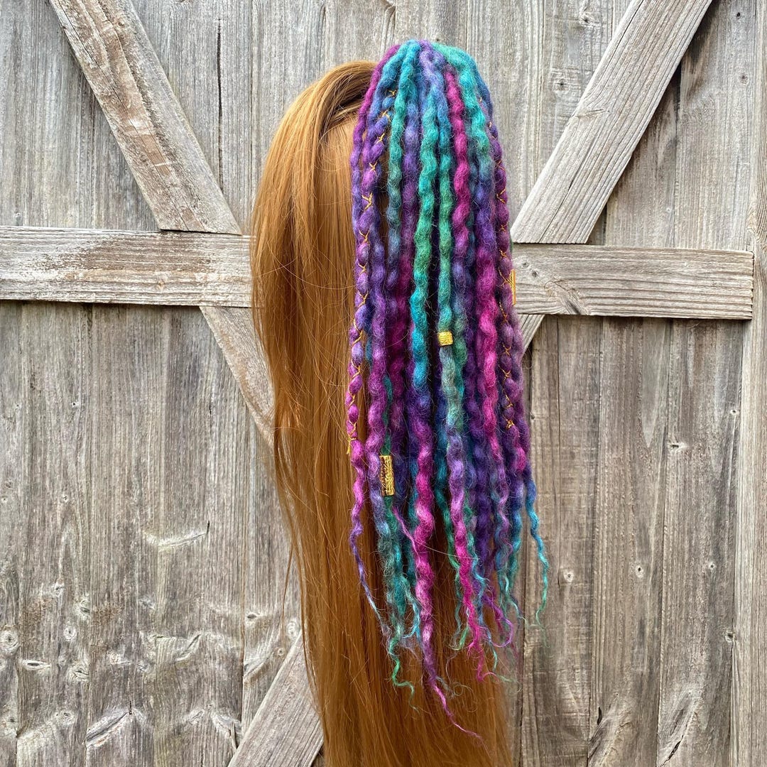 Small Dread Extensions Midnight Moss - Mini Dreadlock Ponytail Extension Claw Clip - 18 Inches ...