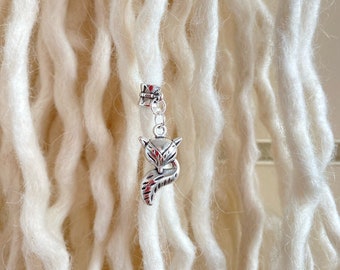 Tibetan Silver Sleepy Fox Dread Bead, Dreadlock Jewellery