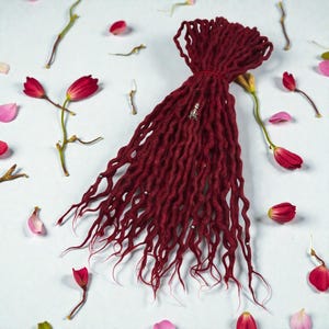 SE (loop) Natural Wool Dreadlocks Crimson Hair accessories - custom lengths and quantity