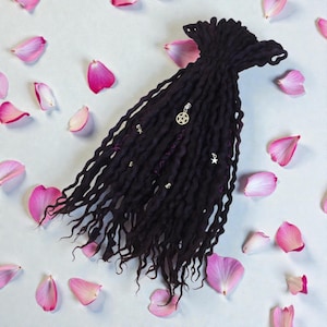 DE Natural Wool Dreadlocks Black Hair accessories - custom lengths and quantity