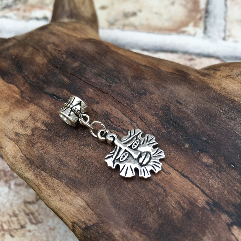 Tibetan Silver Green Man Dread Bead Dreadlock Jewellery