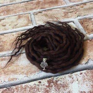 SE Natural Wool Dreadlocks Dark Brown Hair accessories - custom lengths and quantity