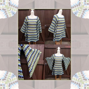 Pdf Crochet Pattern - Crochet Granny Square Pixie Dress/Tunic, Boho, Hippie, Festival, Dress