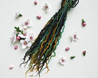 Rastas de lana natural SE (bucle), accesorios para el cabello Dragons Love - longitudes y cantidad personalizadas