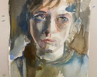 Young man in watercolor