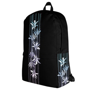 防水バックパック Waterproof Backpack, Laptop pocket, Original Leaves Art, All over print, rainbow abstract geometry floral school bag teen girl boy