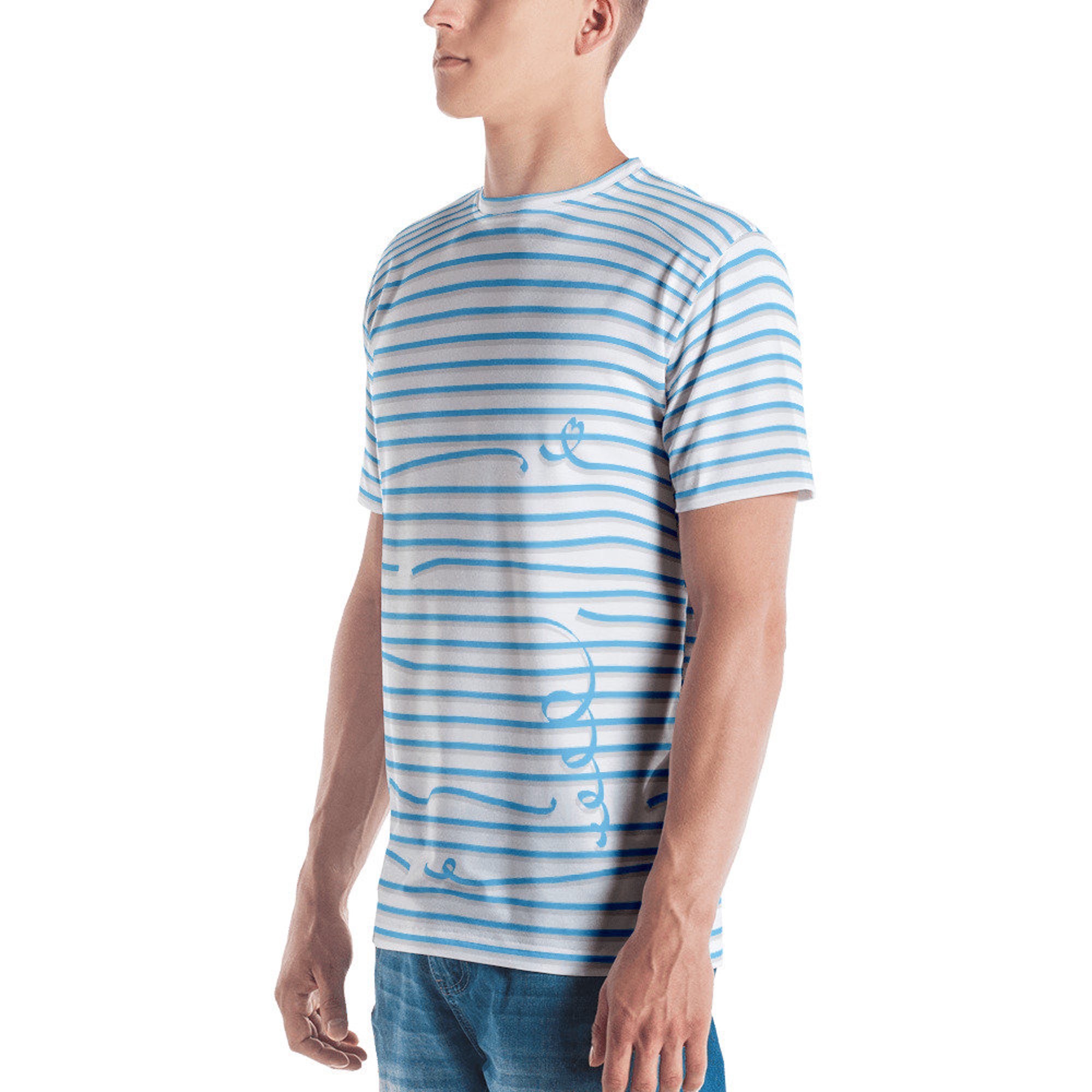 T-shirt, Pastel Blue Stripe pattern