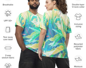 Unisex Recycled T-shirt 2XS - 6XL, Original Tropical Leaves