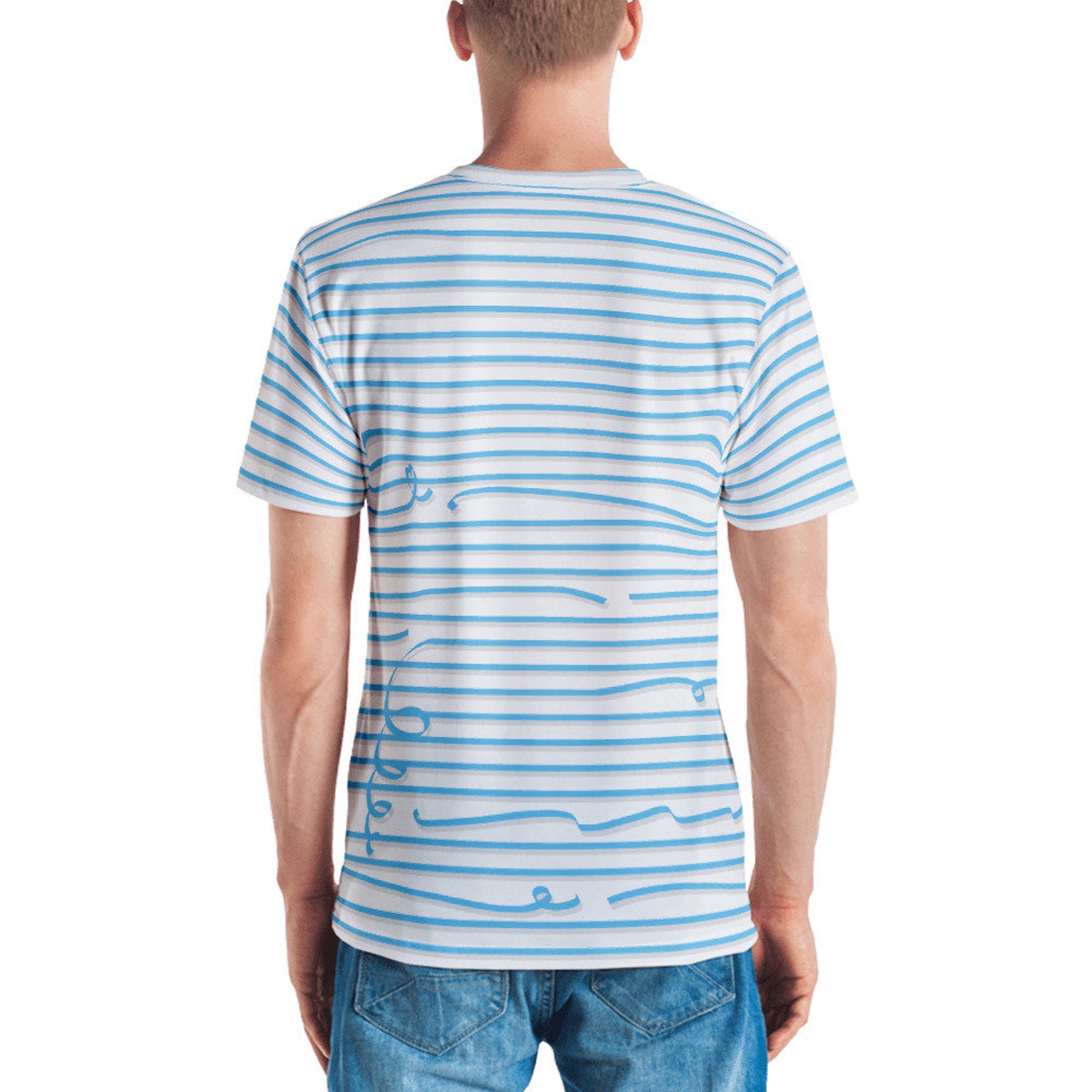 T-shirt, Pastel Blue Stripe pattern