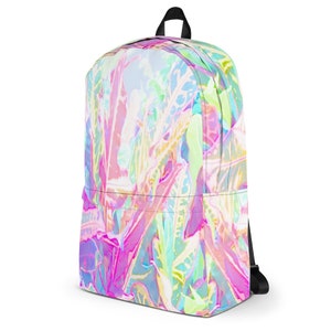 Sac à dos imperméable, poche pour ordinateur portable, feuilles tropicales colorées, art original, plante arbre nature camouflage moderne sac d'école unisexe en plein air