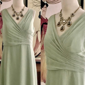 1920s Dress Plus Size Green Evening Gown Formal Gatsby 1930s Downton Abbey Extra Large