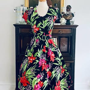 Dress 1930s  Dress 1940s Dress Vintage Garden Tea Dress Floral 1930s Tea Party Dress