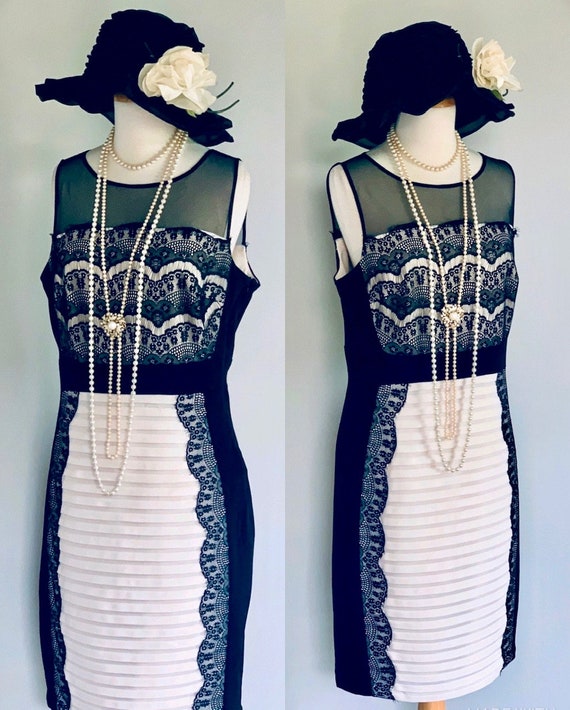 1920s Black Lace Dress Gatsby dress Modern Flappe… - image 5