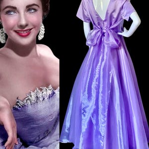 1930s Dress Evening Gown 30s Old Hollywood Dress Purple Formal Dress Vintage Prom Dress Ball Gown