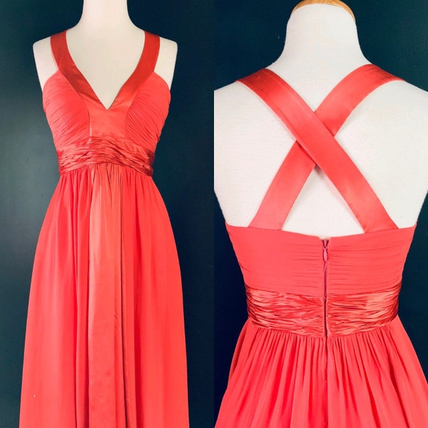 1990s Dress Vintage 90s Dress Chiffon Evening Dress Satin Cocktail Party dress