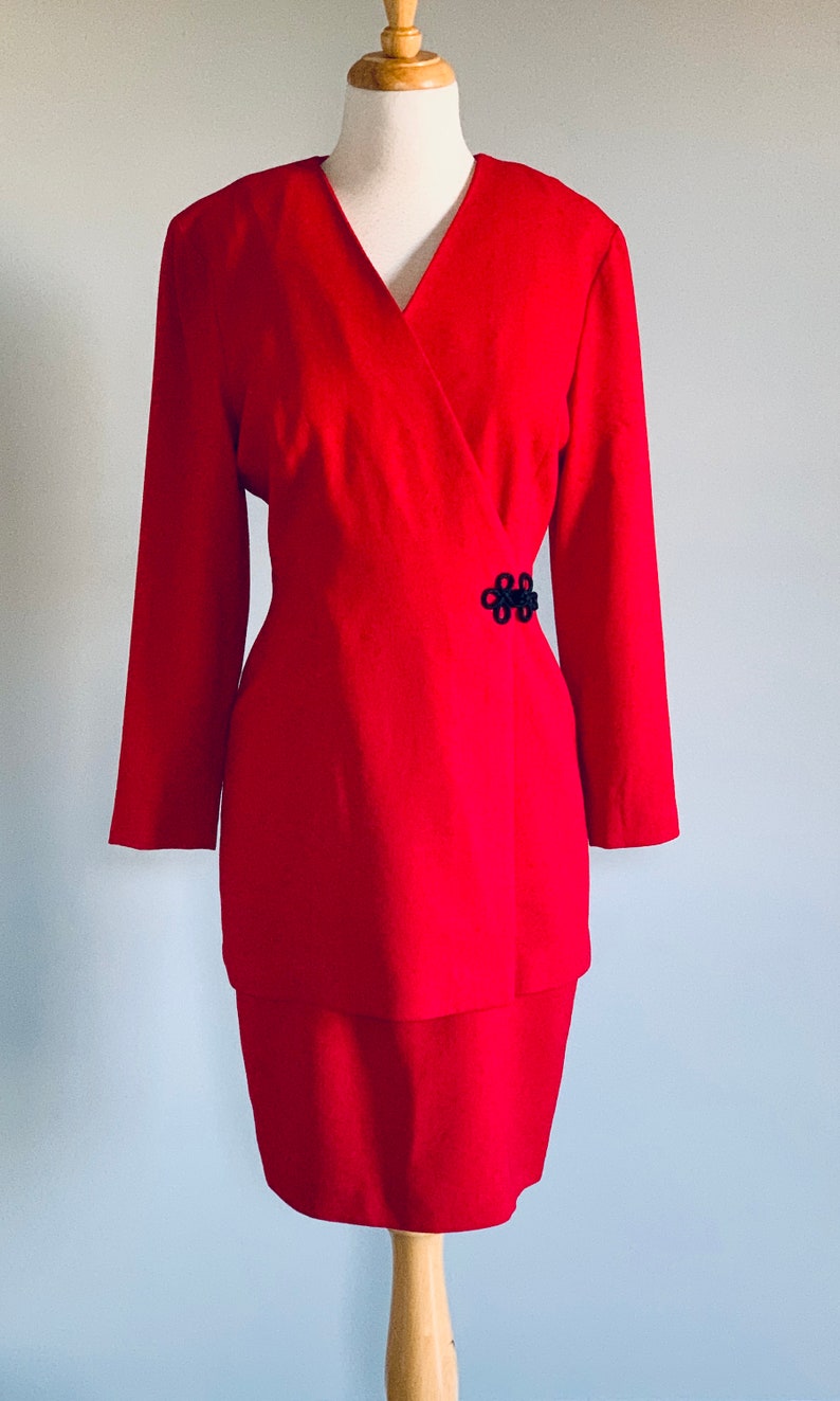 1980s Dress Vintage 80s Dress Red Dress Kate Middleton Dress Royal ...