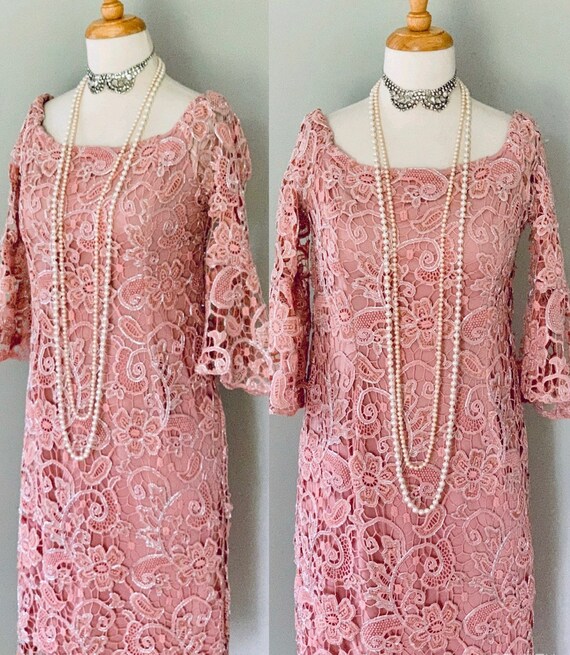 1920s Dress Pink Lace dress  Downton Abbey Gatsby… - image 6